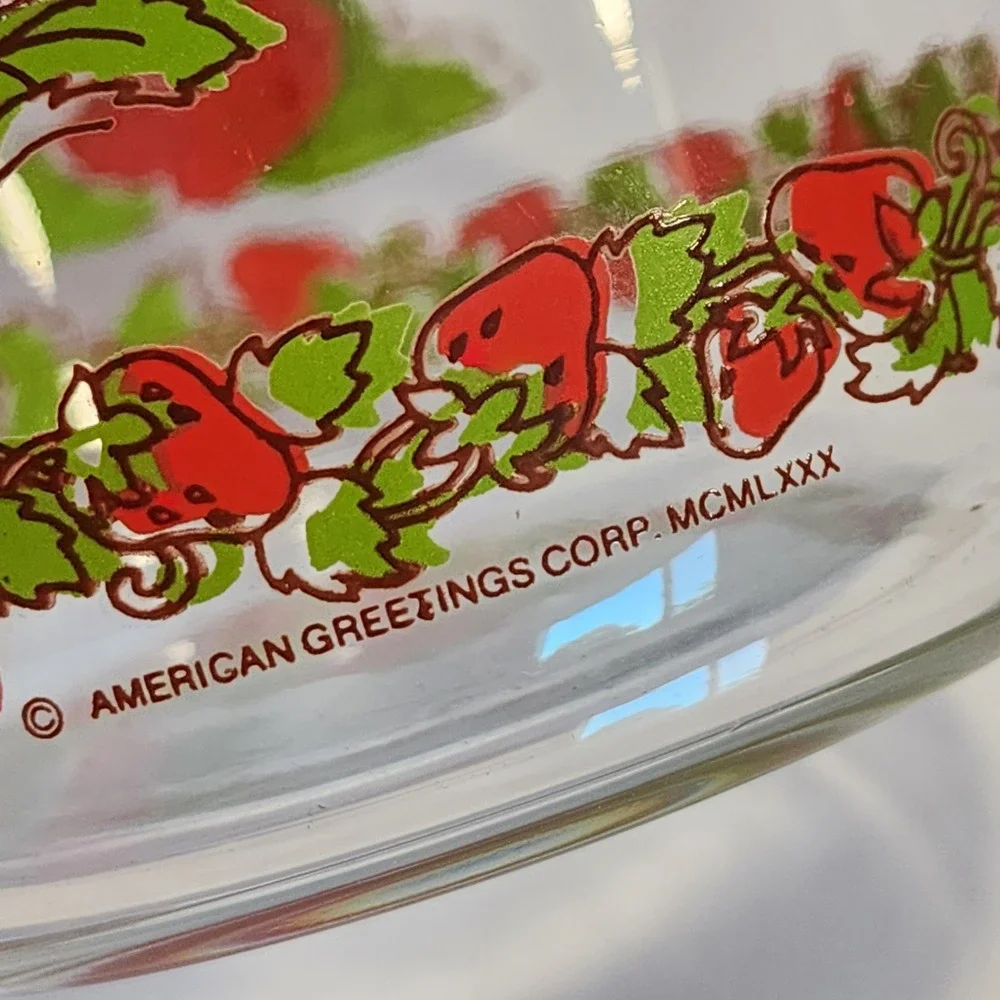 Vintage 1980 American Greetings Berry Good Strawberry Glass Jar with Lid 5.5in